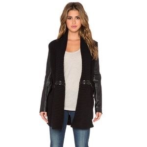 Black wool & leather sweater (John & Jenn)